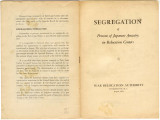 Segregation of persons of Japanese ancestry in relocation centers