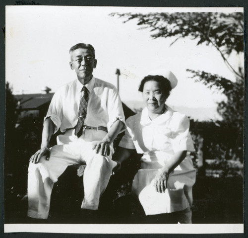 Photograph of a couple at Manzanar