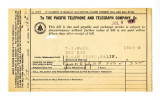 Bill from the Pacific Telephone and Telegraph Company
