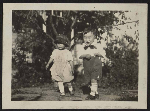 Children playing in yard