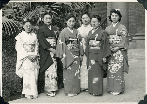 [Seiko Ishida and] Mrs. Kawase, Teacher Mrs. Homma, Mrs. Namikawa, Mrs. Ishii and Miss Hoshisaki