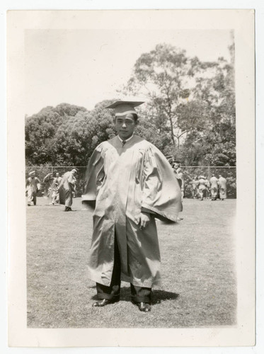 Young man in cap and gown