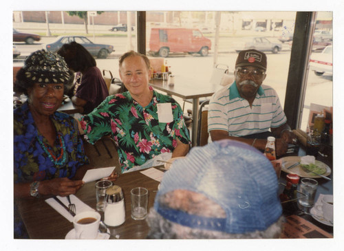 Friends of James Saito's meeting at the Holiday Bowl coffee shop