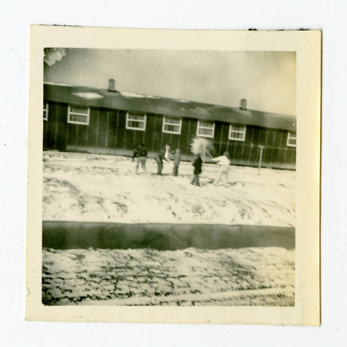 Playing in snow in Jerome camp