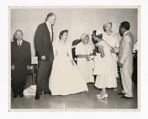 Receiving line at Florence Sumire and Robert Griffen's wedding