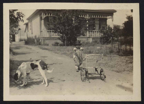 Young girl playing on farm