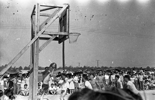 Basketball game at Jerome camp