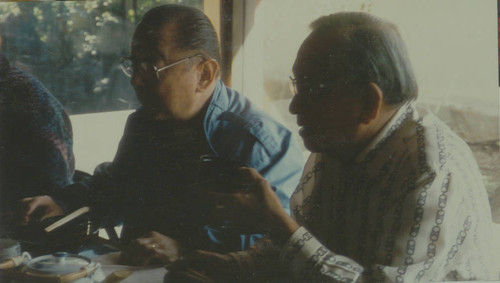 Men at anniversary party or Blue Circles lunch