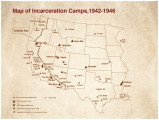 Map of incarceration camps, 1942-1946