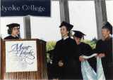 [Photograph of Michi Weglyn at Mount Holyoke College in 1994]