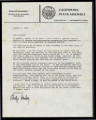 Letter from Phillip Isenberg, Member of the Assembly, 10th District, August 6, 1985