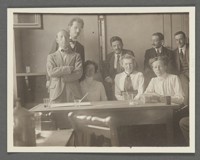 [Group photo including Paul Ehrenfest (bearded, near center), and others in Pierre Weiss's laboratory in Zurich.]