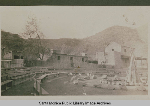 Original movie set for a Mexican Hacienda scene in Las Pulgas Canyon, later converted to a theater until it burned