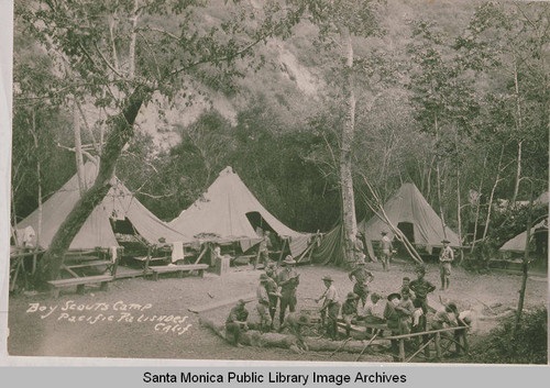 Boy Scouts at Institute Camp in Temescal Canyon