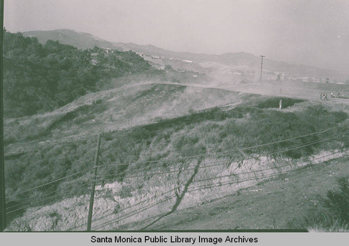 A brush fire in Las Pulgas Canyon, Calif