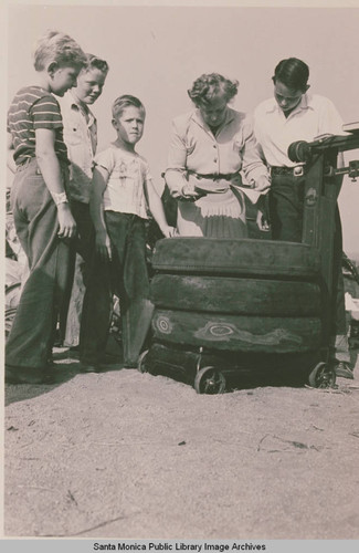 School salvage drive for the war effort, in Pacific Palisades