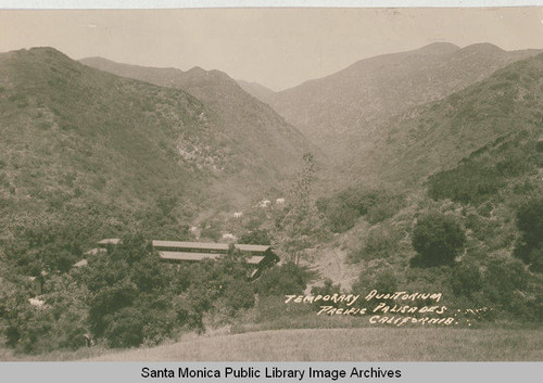 Tabernacle looking north toward Santa Monica Mountains from Temescal Canyon, Calif