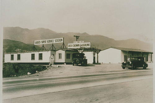 Sauer's "Red Crown Gasoline" Super Service Station in Malibu, Calif