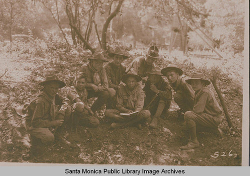 Boy Scouts at their camp, summer 1922, Temescal Canyon, Calif