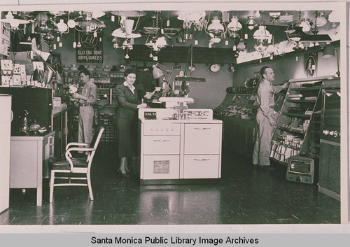 People in an appliance store in Pacific Palisades, Calif