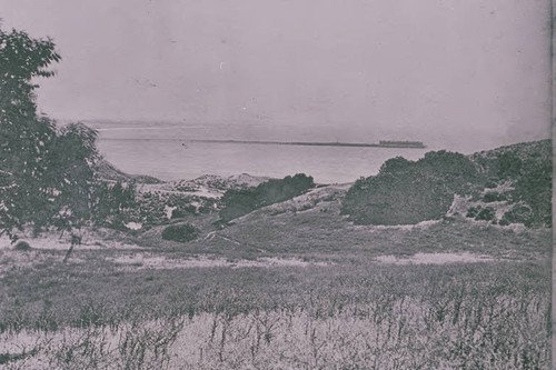 Site of the present day Bel Air Bay Club in Pacific Palisades with the Long Wharf in the distance