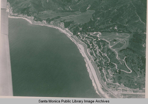 Aerial view of Parker Mesa, Castellammare and the coastline of Pacific Palisades, Calif