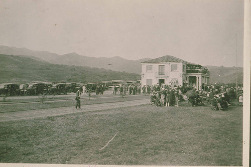 People gathered at Harmony Hall in Las Pulgas Canyon, Calif