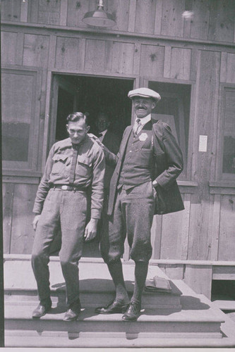 First security guard Russ Stadler and another man, Pacific Palisades, Calif