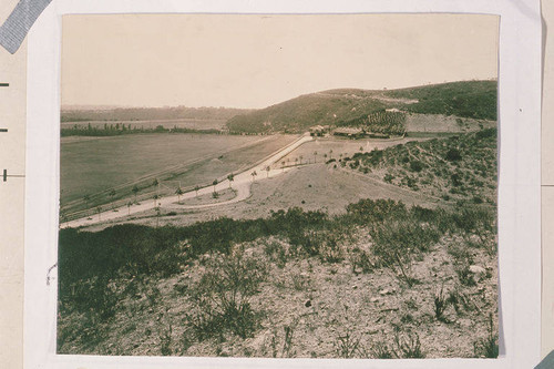 View of the main house, polo field and general landscape of Will Rogers Ranch in Rustic Canyon, Calif