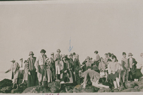 Dr. Edwards with Chautauqua nature study group at the beach