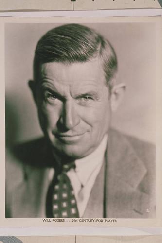 Portrait of Will Rogers "20th Century Fox Player."