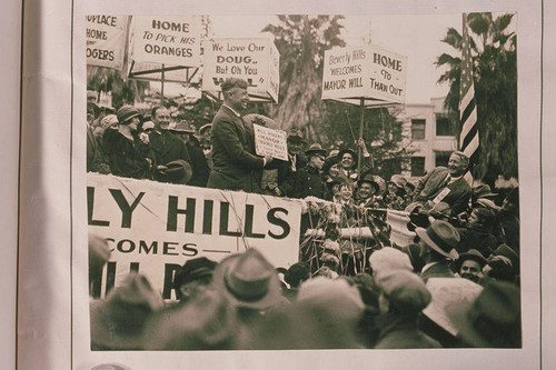 Will Rogers is celebrated as the Mayor of Beverly Hills at the Beverly Hills Hotel in 1928