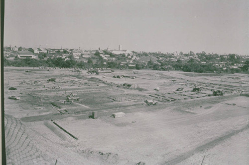 Construction of Pacific Palisades High School in Temescal Canyon, Calif