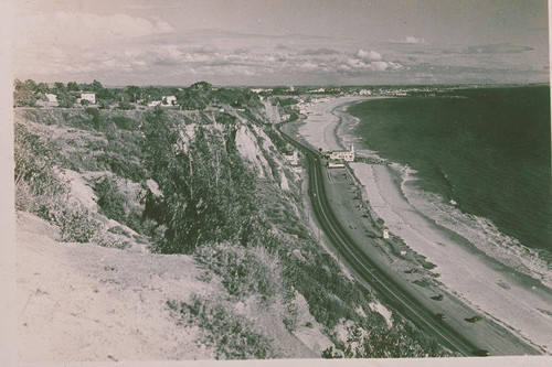 Pacific Coast Highway, lighthouse, and coastline of Santa Monica Bay