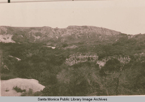 Looking toward the bluffs below Asilomar Blvd., Pacific Palisades, Calif