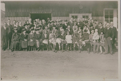 First Sunday School class of Pacific Palisades Methodist Church in front of the dining hall in Temescal Canyon on December 24, 1922