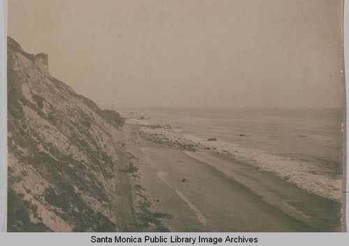 A very early image of the Pacific Coast Highway near Topanga Canyon, Calif