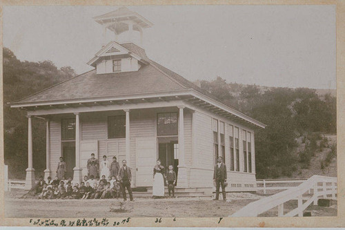 First class of the Canyon School, Santa Monica Canyon, October 29, 1894