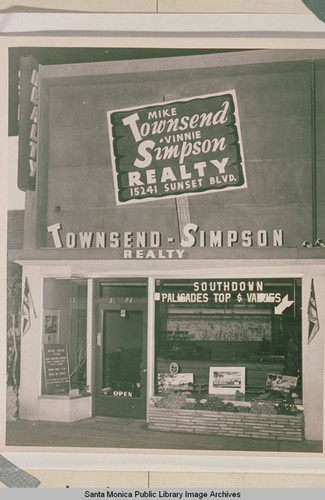 Townsend & Simpson Realty on Sunset Blvd. in Pacific Palisades, Calif