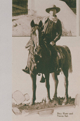 William S. Hart on horseback appearing in an article for "Pictorial California Magazine."