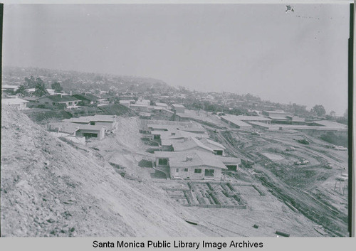 View of construction in a housing tract, Pacific Palisades, Calif