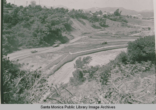 Site of the grading for Pacific Palisades High School in Temescal Canyon, Calif