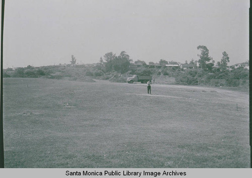 Grading and filling of the sports field of Pacific Palisades Recreation Center in Pacific Palisades, Calif