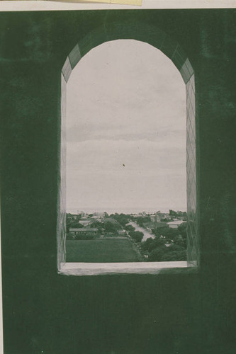 Looking toward a street from the tower at Pacific Palisades Elementary School