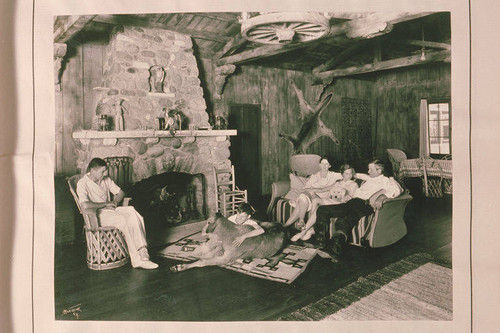 The Will Rogers Family together in the old weekend cabin at the ranch house in Rustic Canyon, Calif