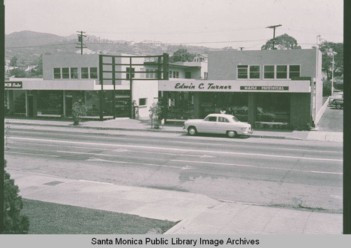 Storefronts (including Edwin C. Turner) on Via de La Paz, Pacific Palisades, Calif