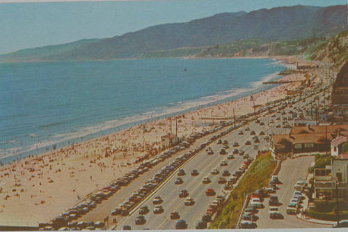 Beach along the Pacific Coast Highway looking northwest