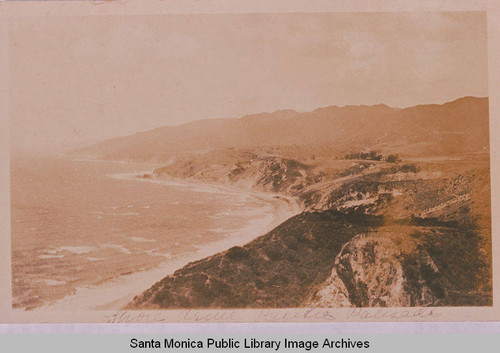 View of coastline looking north to Malibu and the Santa Monica Mountains