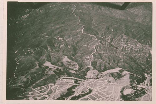 Aerial of Rustic Canyon and the surrounding area