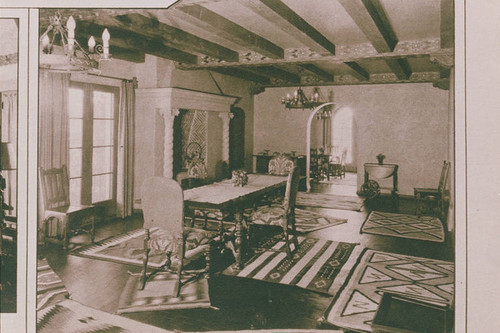 Interior of the home of William S. Hart near Valencia appearing in an article for "Pictorial California Magazine."